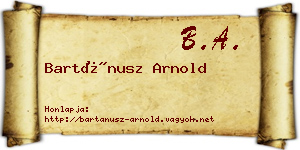 Bartánusz Arnold névjegykártya